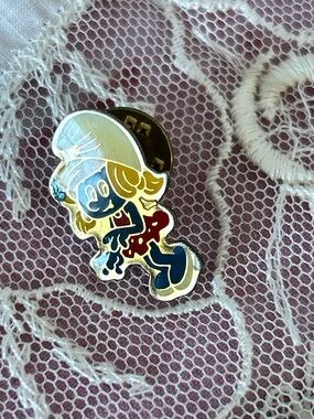 Vintage Enamel Smurfette or Smurf Pin tack pin brooch Buyer select 1